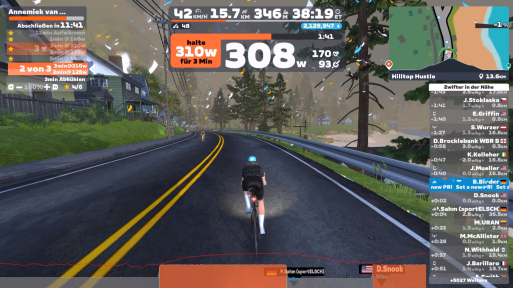 Wahoo Trackr Heart Rate During Zwift Interval Training