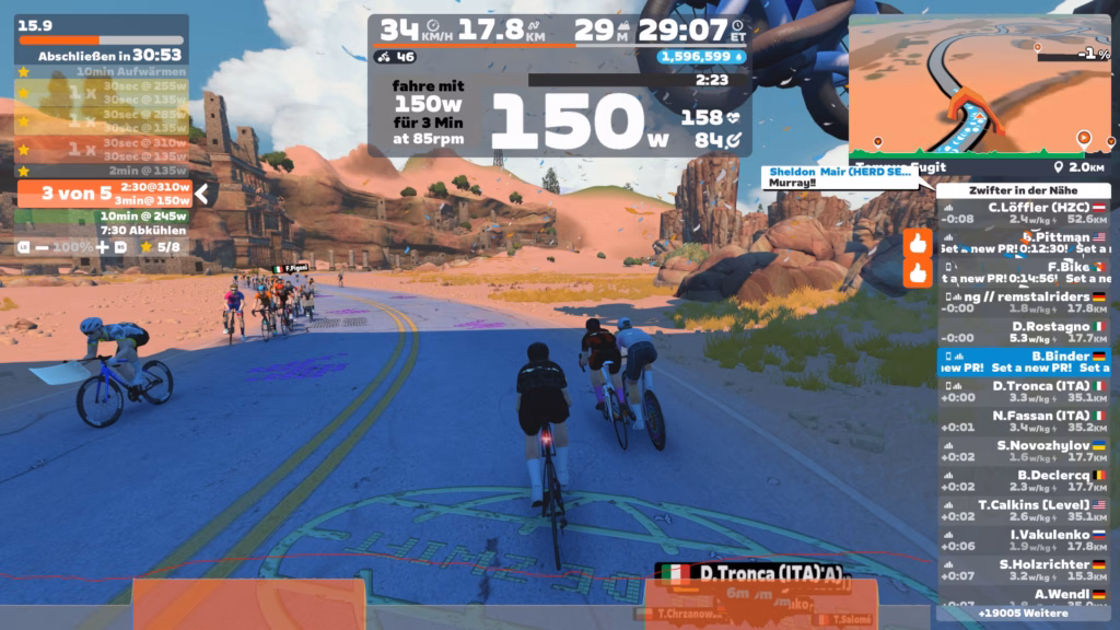 Tacx Neo 2T test with a Zwift workout