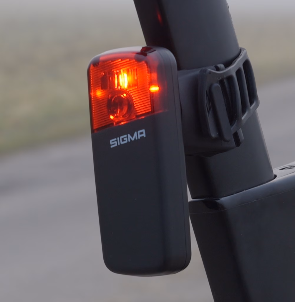 Red bicycle rear light