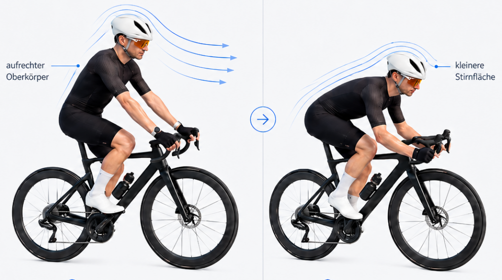 Improve road bike aerodynamics with the right riding position
