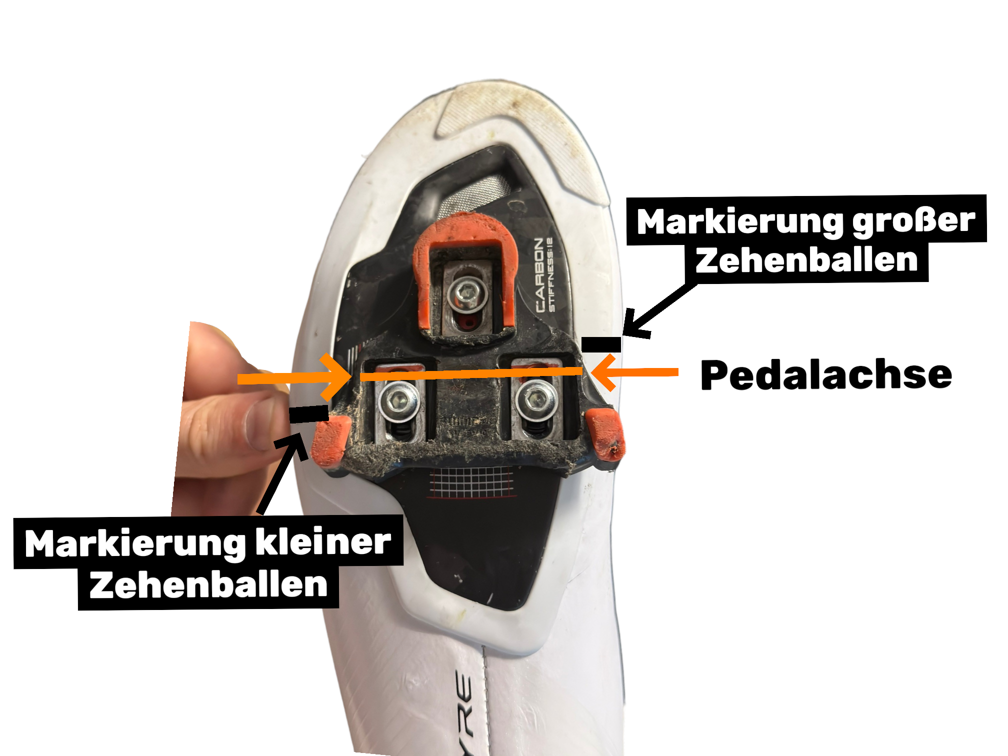 Cycling shoe sole with a fitted cleat