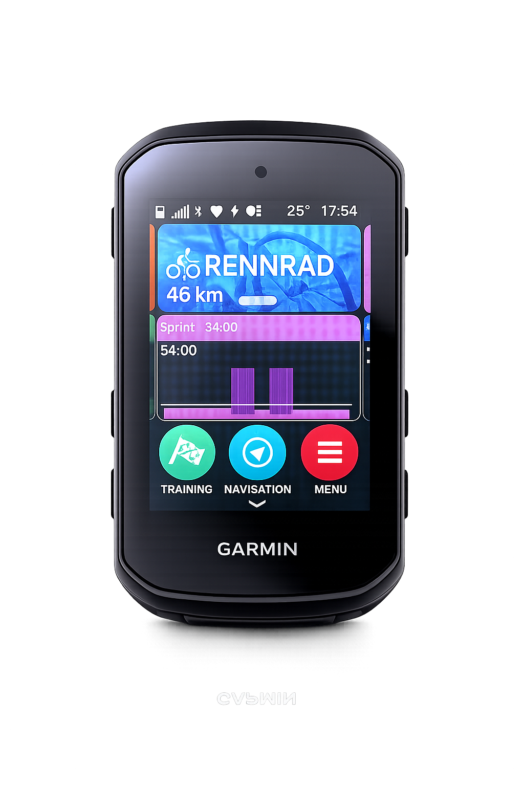 Garmin Edge 850 bike computer from the front