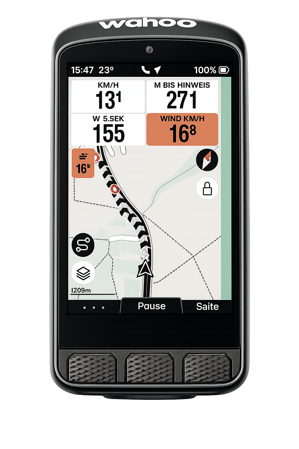 Wahoo ELEMNT ACE compared with the Garmin Edge 1050