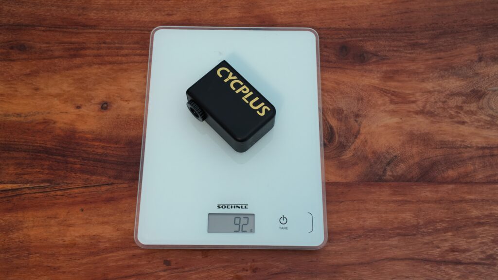 CYCPLUS AS2 Ultra Without Hose on a Scale Reading 92 Grams