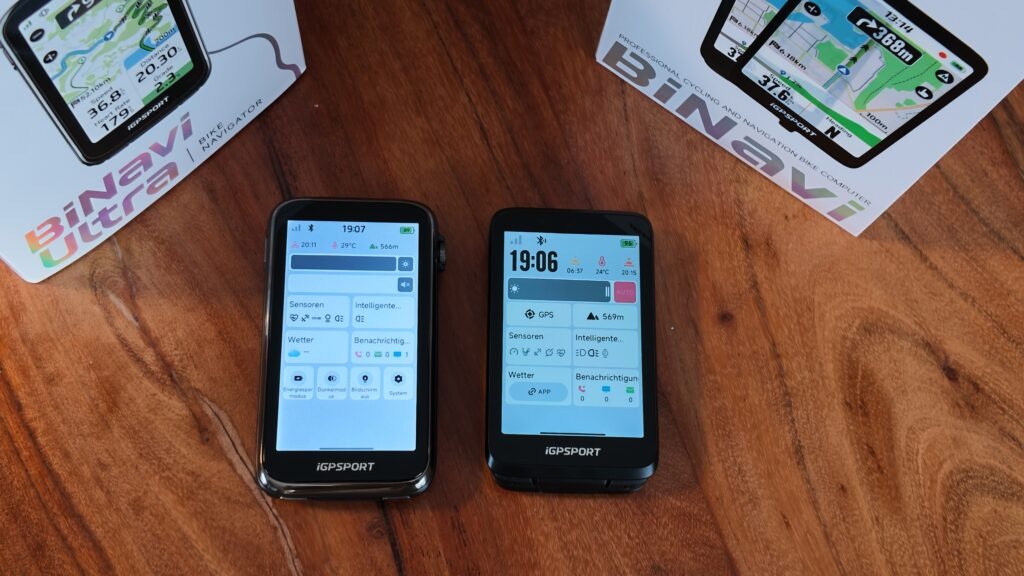 iGPSPORT BiNavi and BiNavi Ultra Side by Side for a Display Comparison