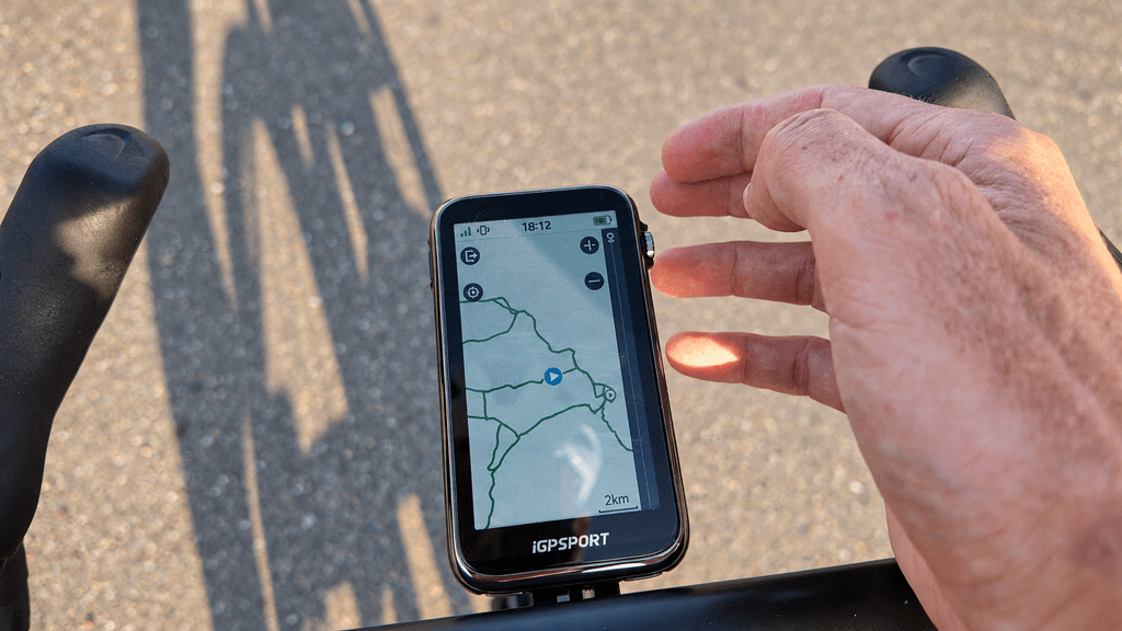 Map View of a Route Collection on the iGPSPORT BiNavi Ultra